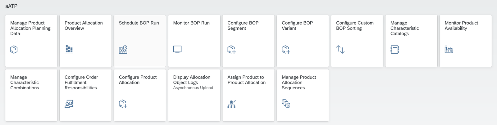 Available SAP Fiori Apps in SAP aATP
