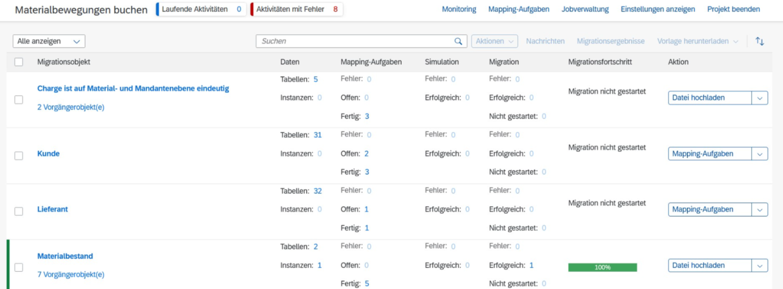 Datenmigration mit SAP S/4HANA Migration Cockpit