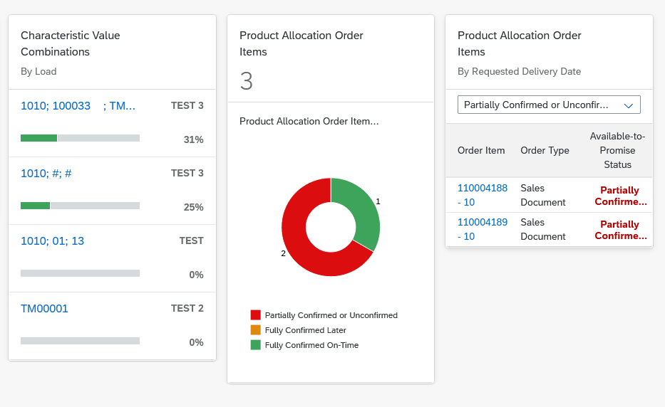 SAP Fiori App: Product Allocation Overview